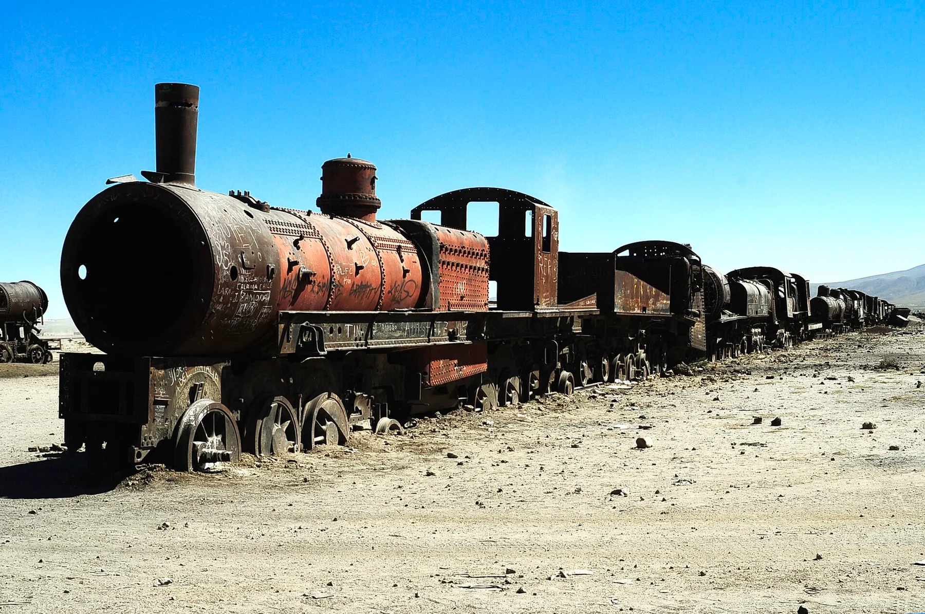 A train at the train cemetery. Uyuni, Antonio Quijarro, Potosí, Bolivia