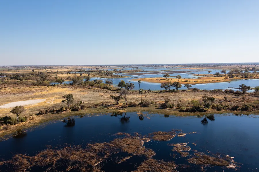 Vista aérea del delta del Okavango, Botsuana